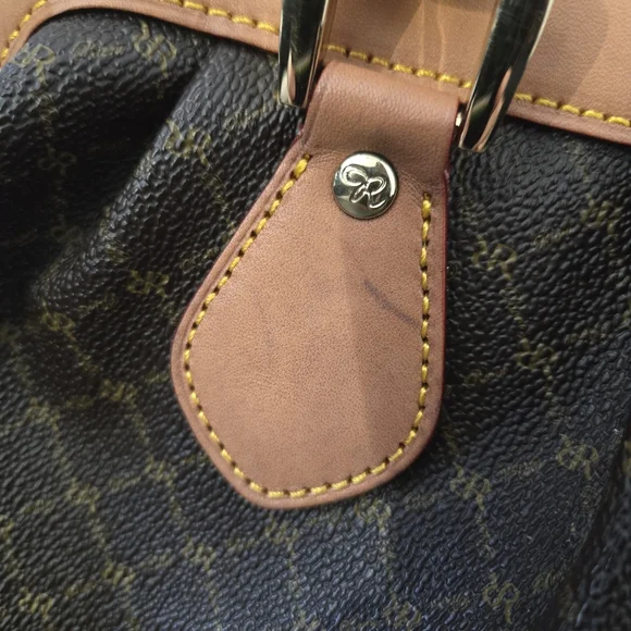 Rioni leather and coated canvas shoulder satchel, EUC - Picture 14 of 16